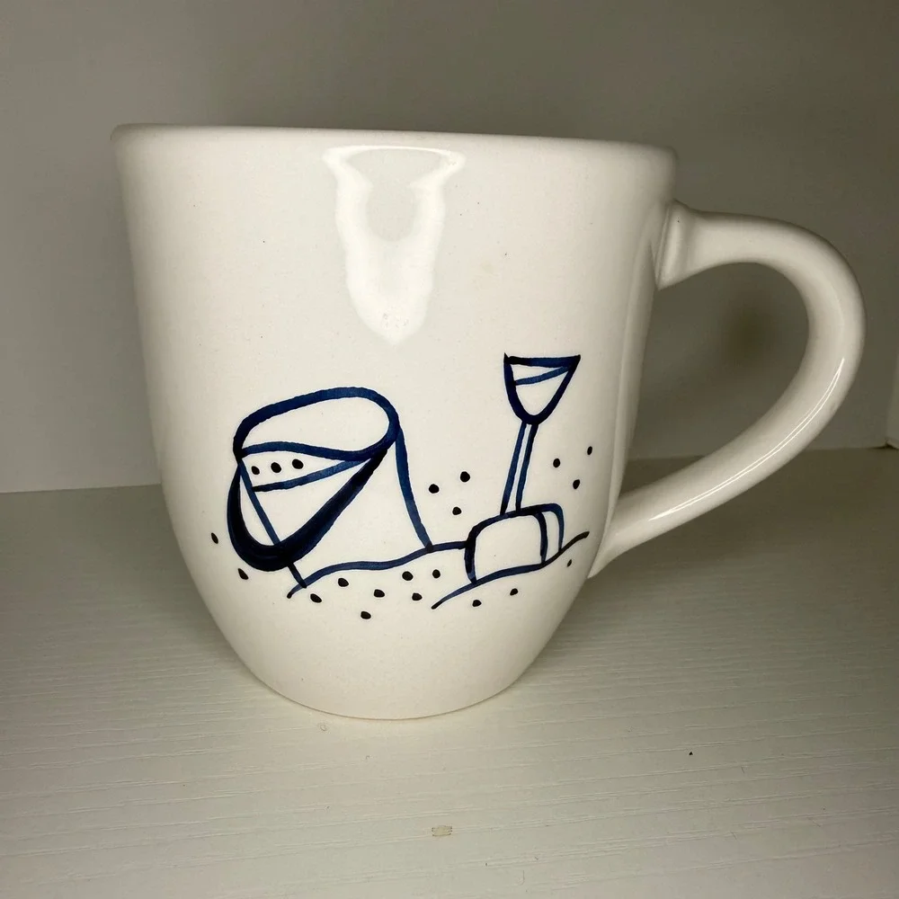 At Home International By the Sea Trish Richman Beach Bucket Shovel Mug 1999